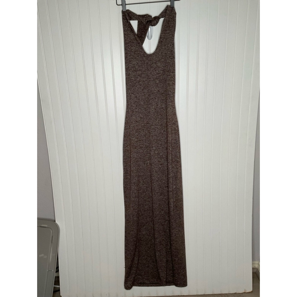 Women's NA-KD Maxi Dress Size M Brown Halter Neck - Picture 5 of 8